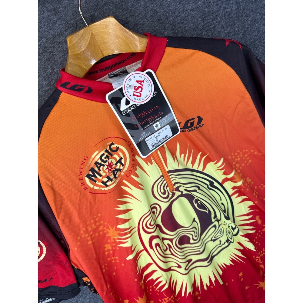 NWT Louis Garneau Magic Hat Brewing Cycling Jersey Mens XXL Orange Loud USA 2XL